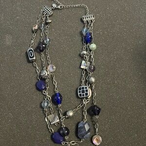 Lia Sophia Blue and Silver Multi-Strand Necklace